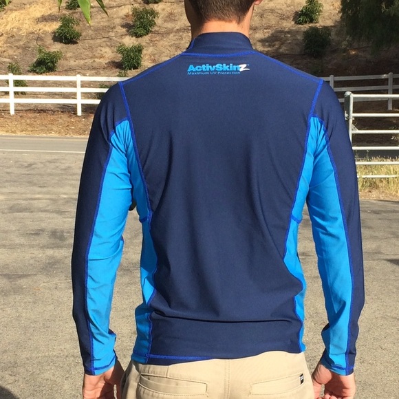 ACTIVSKINZ UPF50 Unisex Blue Swim Rash Guard - Picture 8 of 9